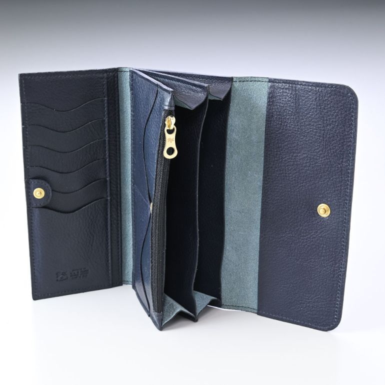 イルビゾンテ IL BISONTE 財布 長財布 メンズ レディース バケッタレザー ネイビー C0775P 137 【スペシャルラッピング660円(別売り)】