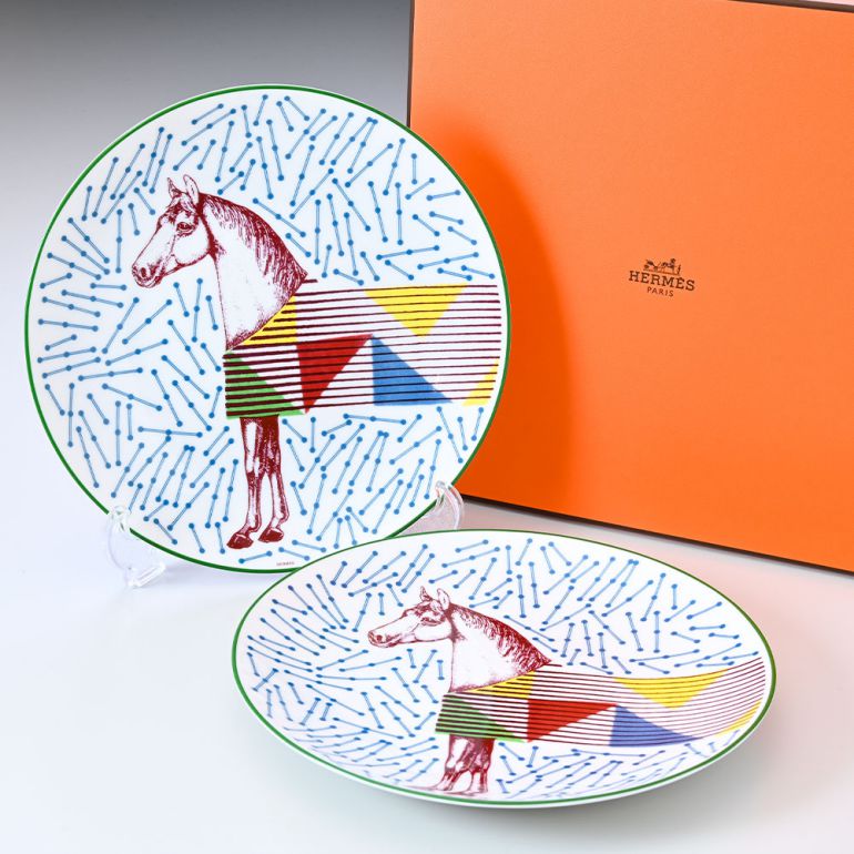 エルメス HERMES デザートプレート ペア 21cm イポモビル HIPPOMOBILE
