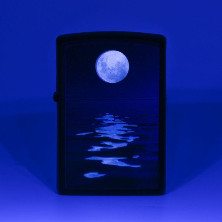 ZIPPO ジッポー ライター Full Moon Design マットブラック系 49810 名入れ可有料