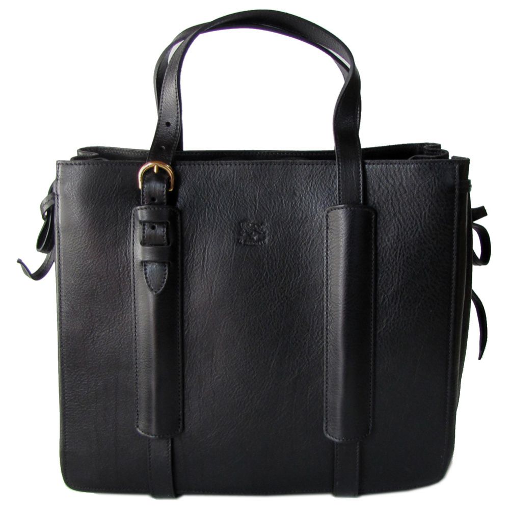 イルビゾンテ IL BISONTE バッグ トートバッグ ハンドバッグ レディース バケッタレザー ブラック ゴールド A2794 EP 153O