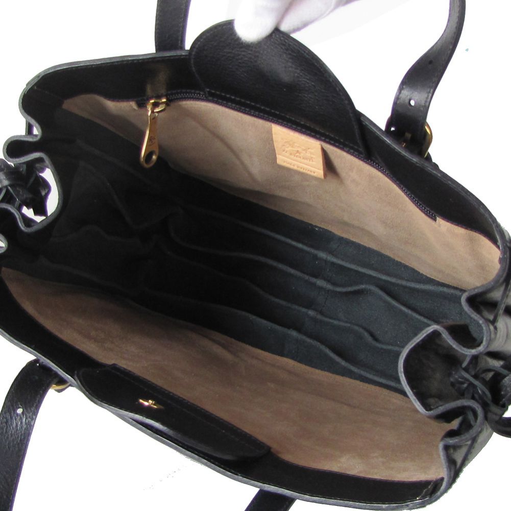 イルビゾンテ IL BISONTE バッグ トートバッグ ハンドバッグ レディース バケッタレザー ブラック ゴールド A2794 EP 153O