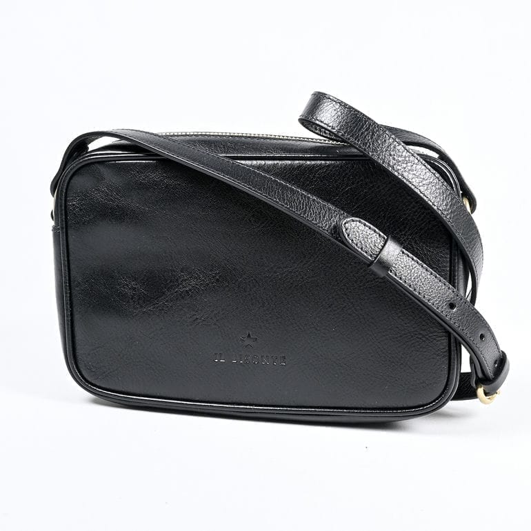 イルビゾンテ IL BISONTE ショルダーバッグ レザー 黒 ストラップ着脱可 バッグ イルビゾンテ IL BISONTE ショルダーバッグ レディース クロス
