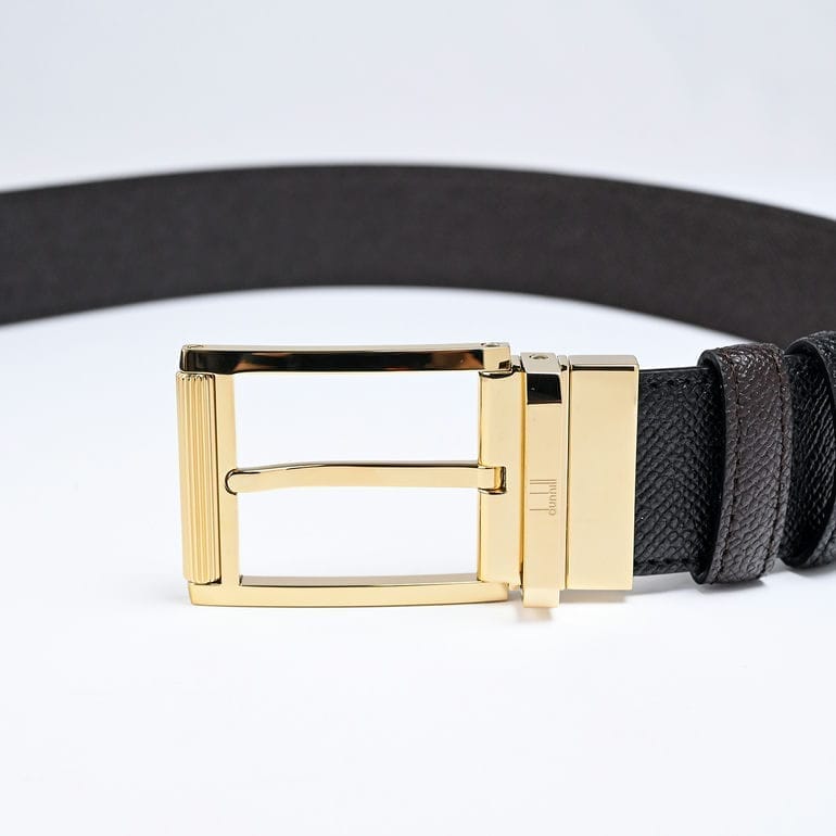 ダンヒル dunhill ベルト 35mm 90サイズ カドガン リバーシブル レクタンギュラー ローラーバックル メンズ ブラック×ブラウン 23F4T39AC236 90 名入れ可有料<br>【スペシャルラッピング660円(別売り)】