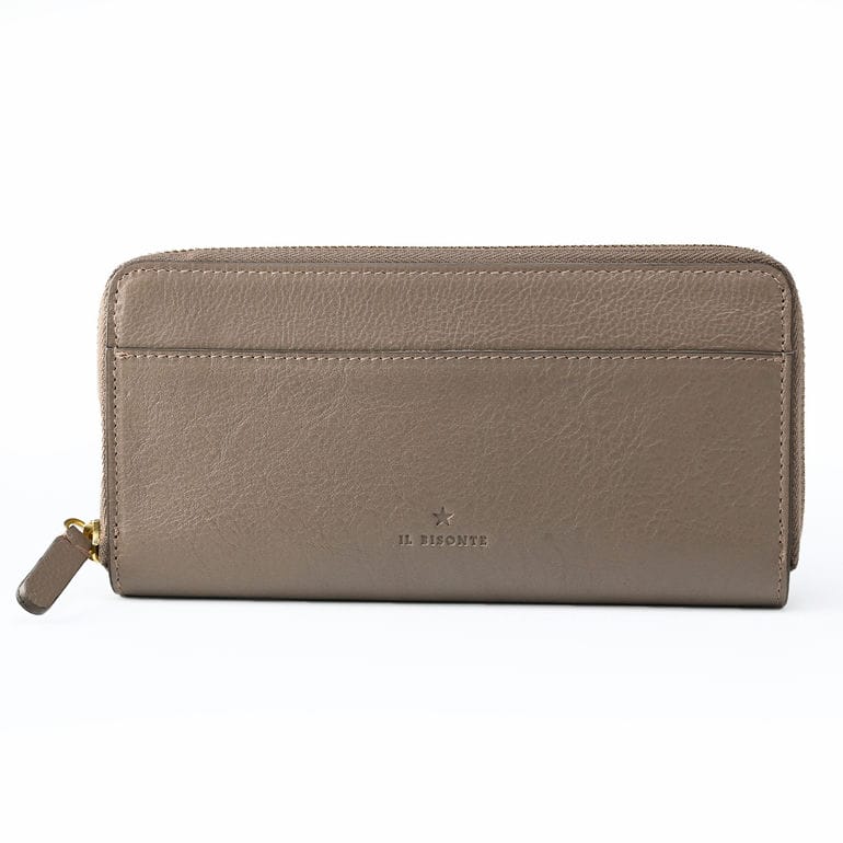 イルビゾンテ IL BISONTE 長財布 小銭入れ付 ラウンドファスナー メンズ レディース バケッタレザー グレー SZW056PV0001GY107B ウォレット【スペシャルラッピング660円(別売り)】