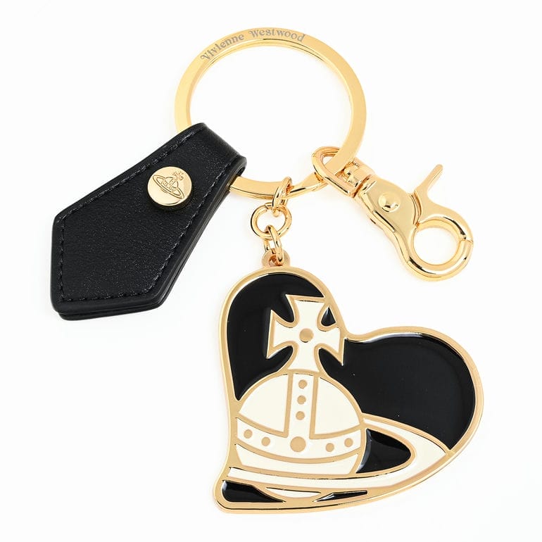 ヴィヴィアンウエストウッド Vivienne Westwood キーリング キーホルダー チャーム ORB HEART オーブ ハート ブラック ゴールド 8203012UU OM002H N401<br>【スペシャルラッピング660円(別売り)】