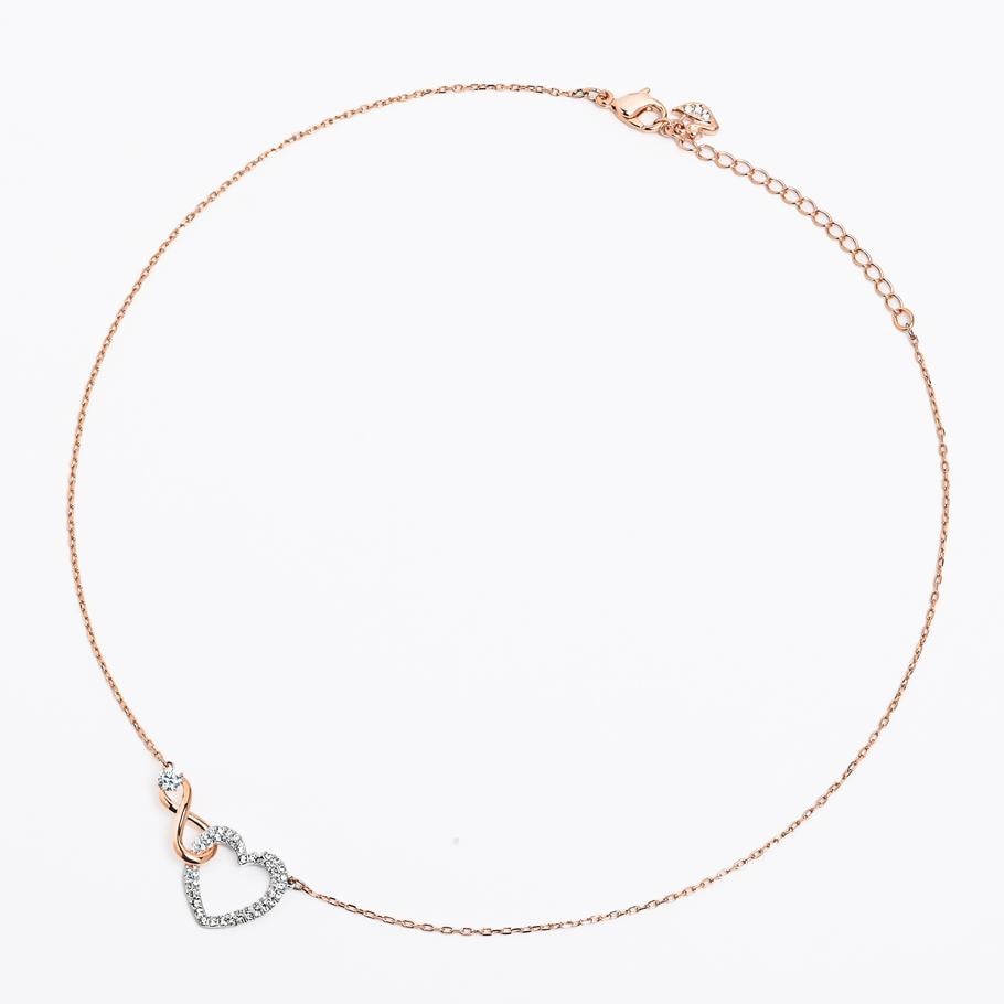 SWAROVSKI ネックレス　インフィニティとハート　ホワイトミックスメタル Hyperbola ネックレス, インフィニティとハート, ホワイト