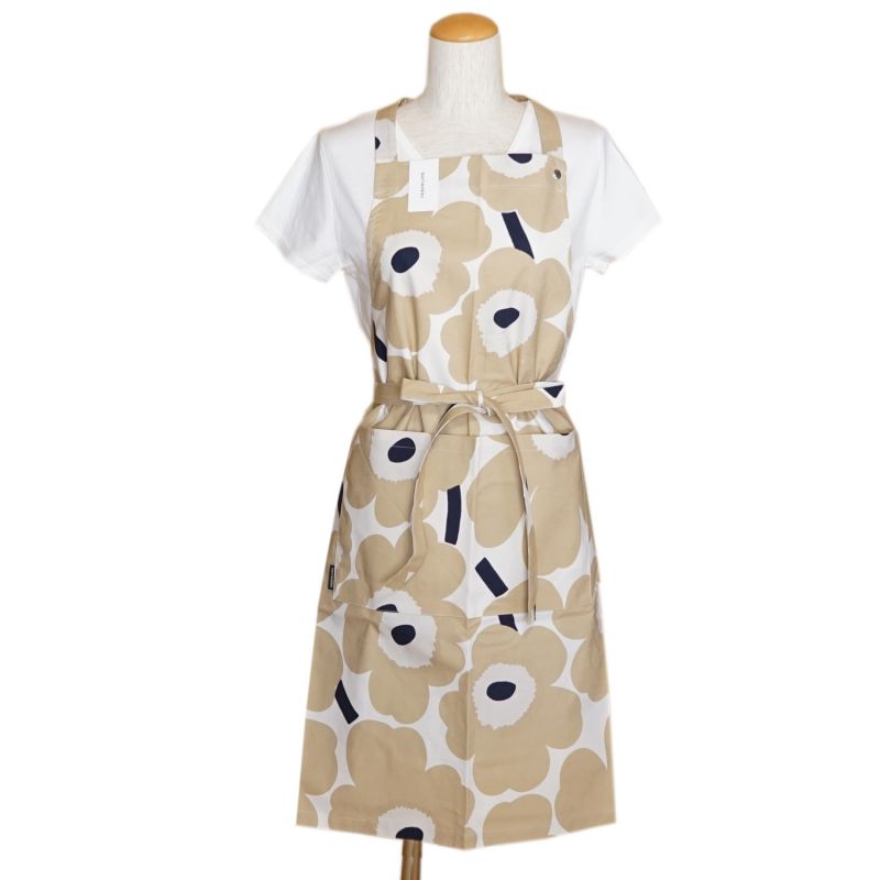 マリメッコ marimekko エプロン Pieni Unikko ウニッコ オフホワイト