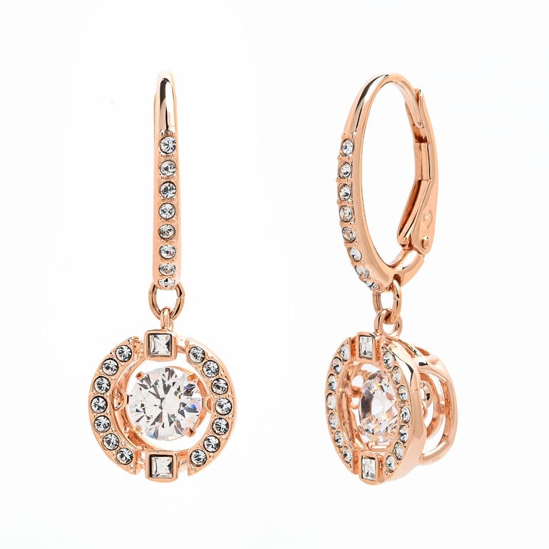 swarovski ピアス Sublima ドロップピアス, クリスタル・パール, アシンメトリーデザイン