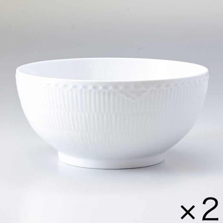 2個セット ロイヤルコペンハーゲン ホワイトフルーテッド ハーフレース ボウル サラダボウル フルーツボウル 1128579 日本未発売 1017290 北欧食器 洋食器 ROYAL COPENHAGEN【スペシャルラッピング660円(別売り)】