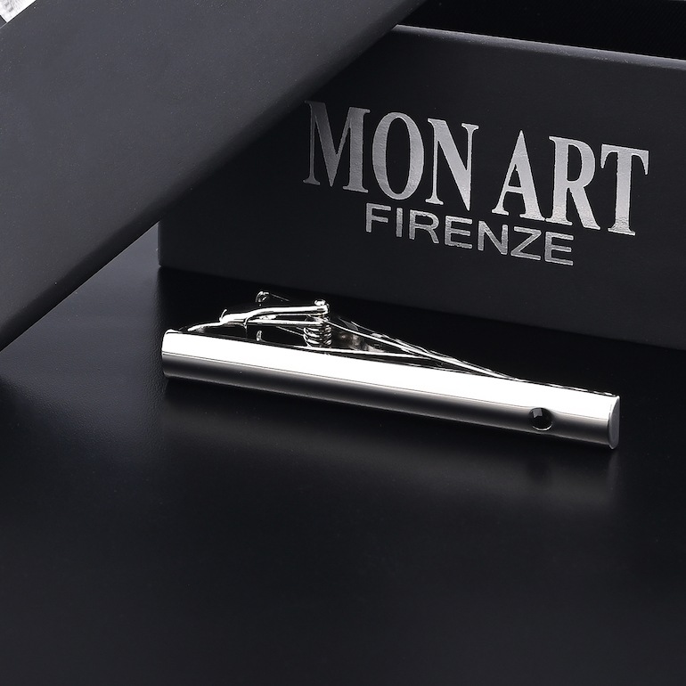 モンアート MONART ネクタイピン メンズ タイピン タイバー タイクリップ シルバー ブラック PARADISO TC 15 A Made in Italy 名入れ可有料 正規代理店