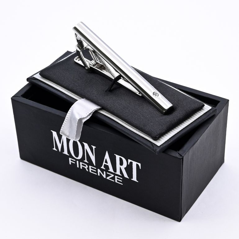 モンアート MONART ネクタイピン メンズ タイピン タイバー タイクリップ シルバー クリア PARADISO TC 15 B Made in Italy 名入れ可有料 正規代理店
