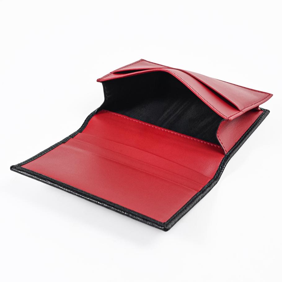 【スペシャルラッピング付き】フェラガモ Salvatore Ferragamo サルヴァトーレフェラガモ カードケース 名刺入れ ダブル・ガンチーニ メンズ ブラック レッド 66A062 685948 0685948