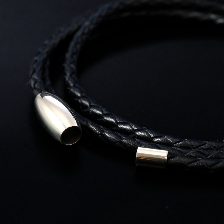 モンアート MONART ブレスレット メンズ 3ラウンドタイプ ウーブンレザー ブラック TRIPLO BR 02 F Made in Italy 名入れ可有料 正規代理店