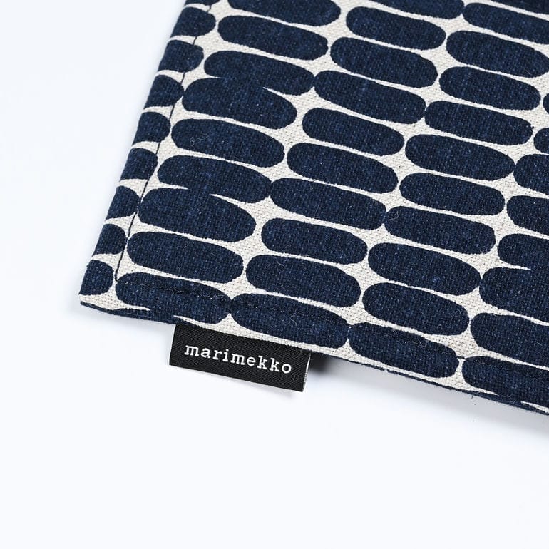 マリメッコ marimekko ポットホルダー 鍋敷き Alku アルク ナチュラル×ダークブルー 72619 072619 850 北欧雑貨 北欧デザイン 母の日 刺しゅう名入れ可(工賃別売り)