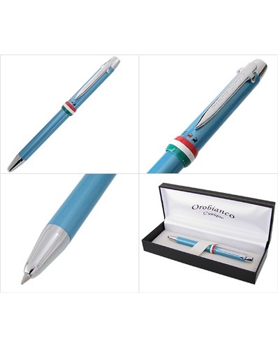 名入れ無料 オロビアンコ Orobianco ボールペン ルニーク ラ・スクリヴェリア トリプロ アズーロ ブルー×シルバー CT 複合タイプ 名入れギフト ボールペン 文房具【スペシャルラッピング660円(別売り)】