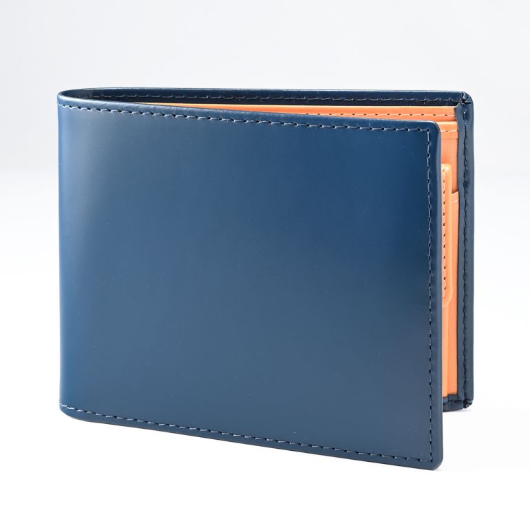 エッティンガー ETTINGER 二つ折り財布 メンズ ブライドルレザー バイカラー BH141JR ペトロール ブルー 箔押し名入れ可有料 【スペシャルラッピング660円(別売り)】