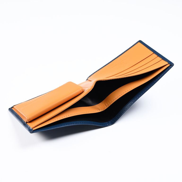 エッティンガー ETTINGER 二つ折り財布 メンズ ブライドルレザー バイカラー BH141JR ペトロール ブルー 箔押し名入れ可有料 【スペシャルラッピング660円(別売り)】