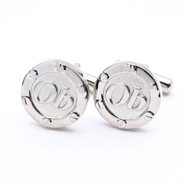 名入れ無料 オロビアンコ カフス メンズ カフリンクス カフスボタン ラウンド シルバー ORCS548