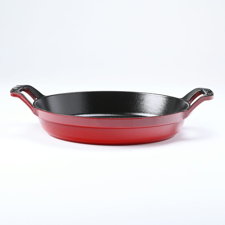 ストウブ staub オーバル フライパン スタッカブルディッシュ 21cm チェリー 1302106(1004253、40509-896-0) 洋食器 調理器具 ホーロー 鋳物 キッチン用品