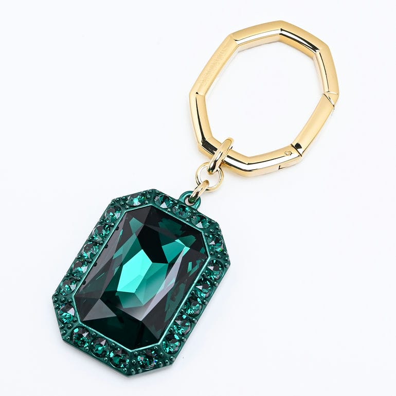 スワロフスキー SWAROVSKI キーリング キーホルダー ルーセント オクタゴンカット レディース エメラルドグリーン 5666643 バッグチャーム【スペシャルラッピング660円(別売り)】