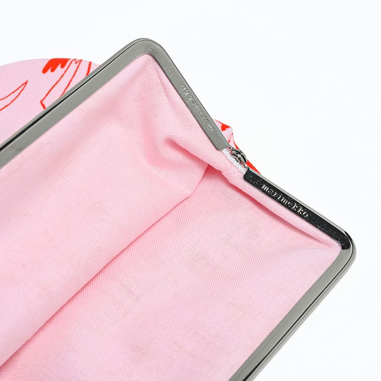 【刺しゅう名入れ可有料】マリメッコ marimekko 小物入れ ポーチ コスメポーチ 化粧ポーチ ペンケース がま口 Aureate Glow プオリカス レッド ピンク 74164 074164 330 北欧雑貨 北欧デザイン ネコポス限定 送料無料