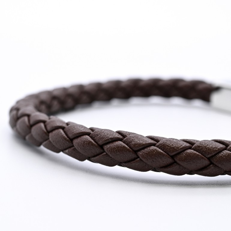 モンアート MONART ブレスレット Mサイズ メンズ ウーブンレザー ブラウン QUADRO BR 81 A Made in Italy 名入れ可有料 正規代理店