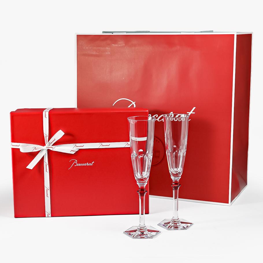 【名入れ可有料】バカラ Baccarat ギフトセット グラス シャンパンフルート ペア アルクール イヴ レッドボタン シャンパングラス 25cm 2807194 【熨斗対応】 洋食器 <br>【スペシャルラッピング1100円(別売り)】