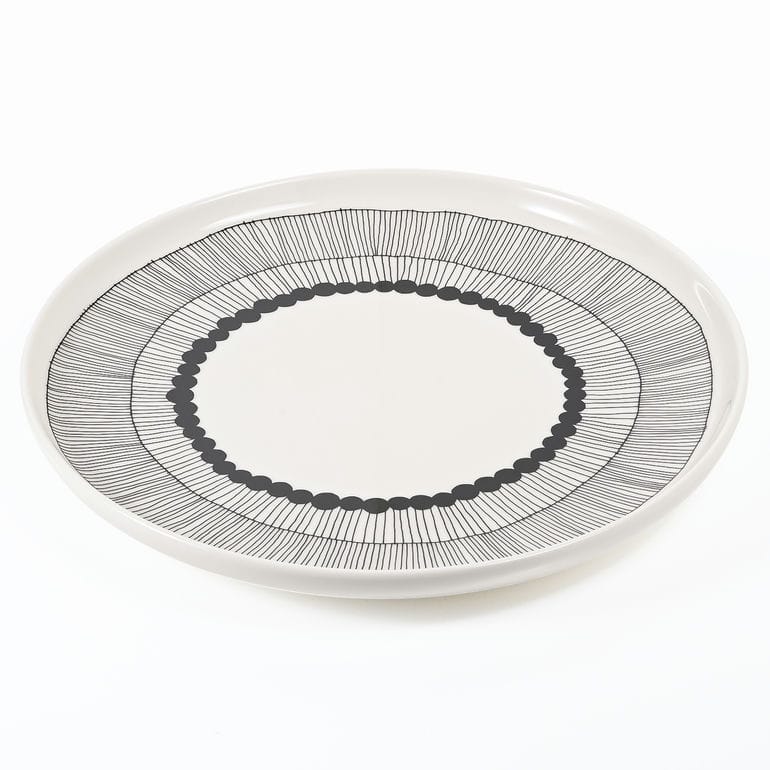 マリメッコ marimekko プレート 25cm シルトラプータルハ ホワイト ブラック 75530 075530 190 大皿 洋食器 テーブルウェア 北欧食器 北欧デザイン<br>【スペシャルラッピング660円(別売り)】