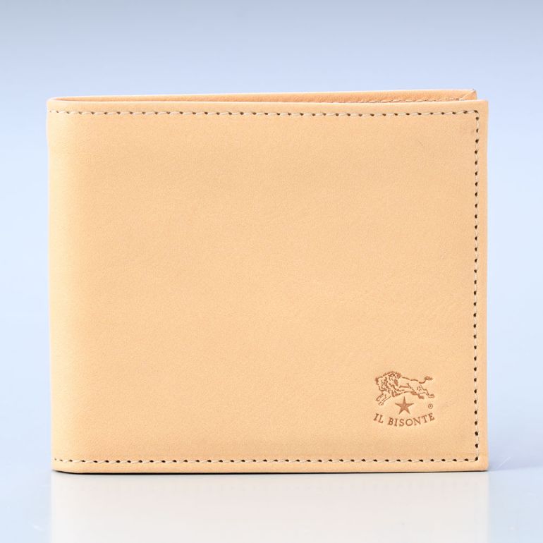 イルビゾンテ IL BISONTE 財布 二つ折り財布 メンズ レディース バケッタレザー ナチュラル ヌメ C0437P 120【スペシャルラッピング660円(別売り)】