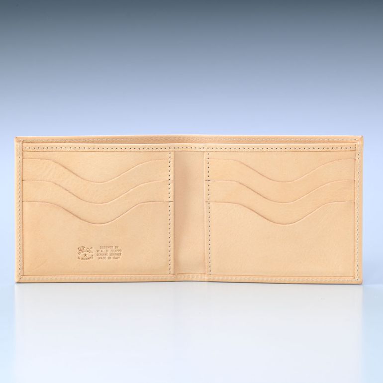 イルビゾンテ IL BISONTE 財布 二つ折り財布 メンズ レディース バケッタレザー ナチュラル ヌメ C0437P 120【スペシャルラッピング660円(別売り)】