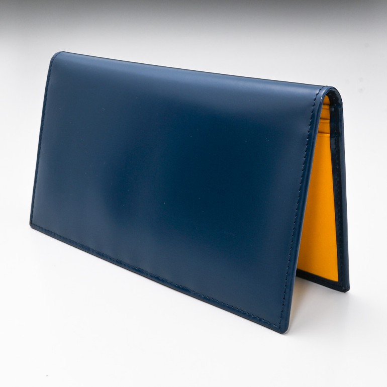 エッティンガー ETTINGER 財布 長札 長財布 小銭入れナシ メンズ ブライドルレザー バイカラー BH806AJR ペトロール ブルー 名入れ可有料 【スペシャルラッピング660円(別売り)】