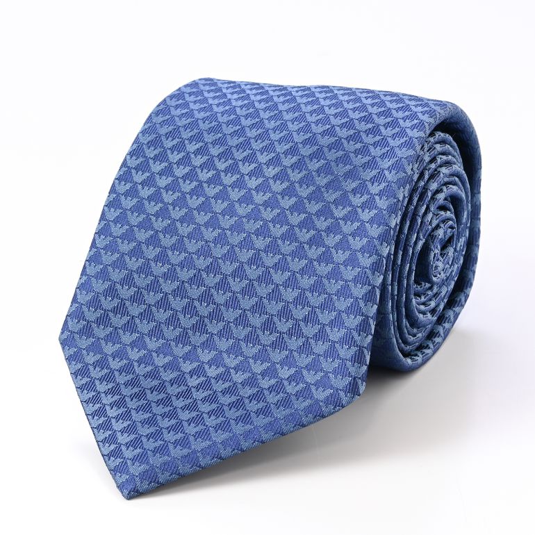 エンポリオ アルマーニ EMPORIO ARMANI ネクタイ メンズ ブルーマリン 大剣幅7.5cm シルク100% ロゴ&ストライプ 340075 CC113 00533 MADE IN ITALY 名入れ刺しゅう可有料【スペシャルラッピング660円(別売り)】