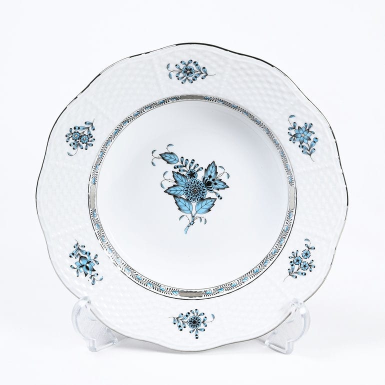 ヘレンド HEREND スーププレート 21cm アポニーターコイズ プラチナ スーププレート 505000 ATQ3 PT 【00505000-ATQ3-PT】 手描き 中皿 洋食器 高級【スペシャルラッピング660円(別売り)】
