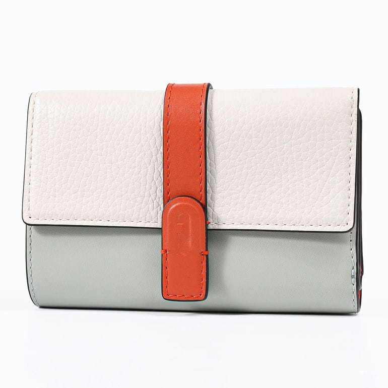 【名入れ可有料】フルラ FURLA 二つ折り財布 小銭入れ付き GRAZIA グラジア コンパクト ウォレット ホワイト系 グリーン系 ブラウン WP00498 BX1588 3779S【純正紙袋・リボン付き】【スペシャルラッピング660円(別売り)】