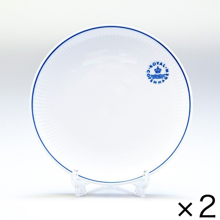 2個セット ロイヤルコペンハーゲン ブルーライン クーププレート 19cm 1658729 (1058884) 名入れ可有料 北欧食器 洋食器 ROYAL COPENHAGEN【スペシャルラッピング660円(別売り)】