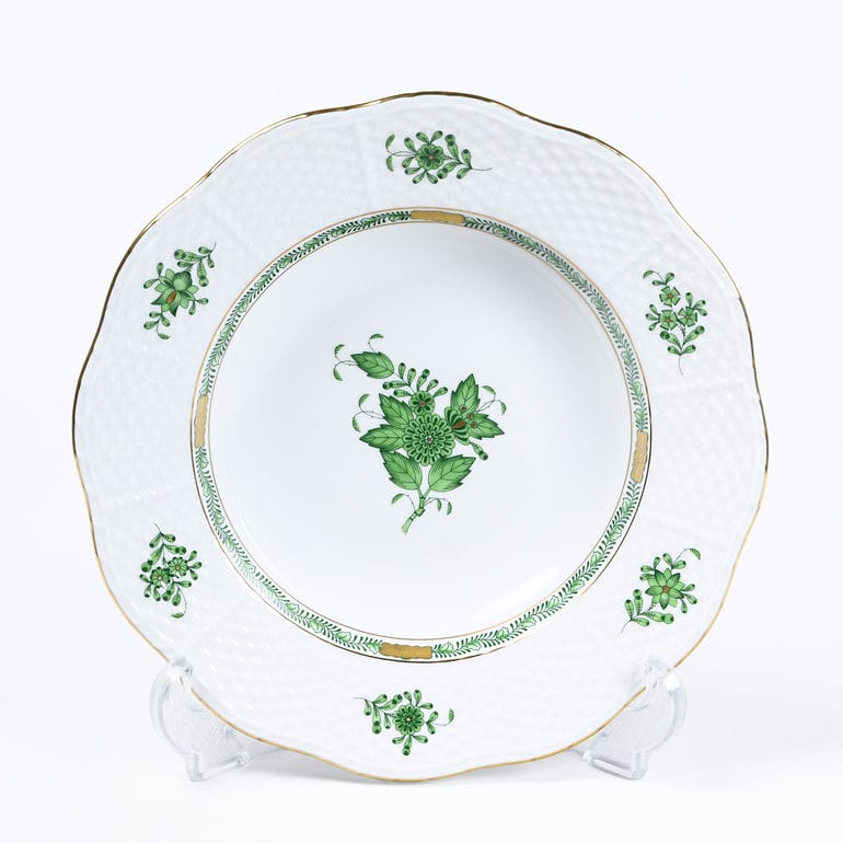 ヘレンド HEREND スーププレート 21cm アポニーグリーン スーププレート 505000 AV 【00505000-AV】 手描き 中皿 洋食器 高級【スペシャルラッピング660円(別売り)】