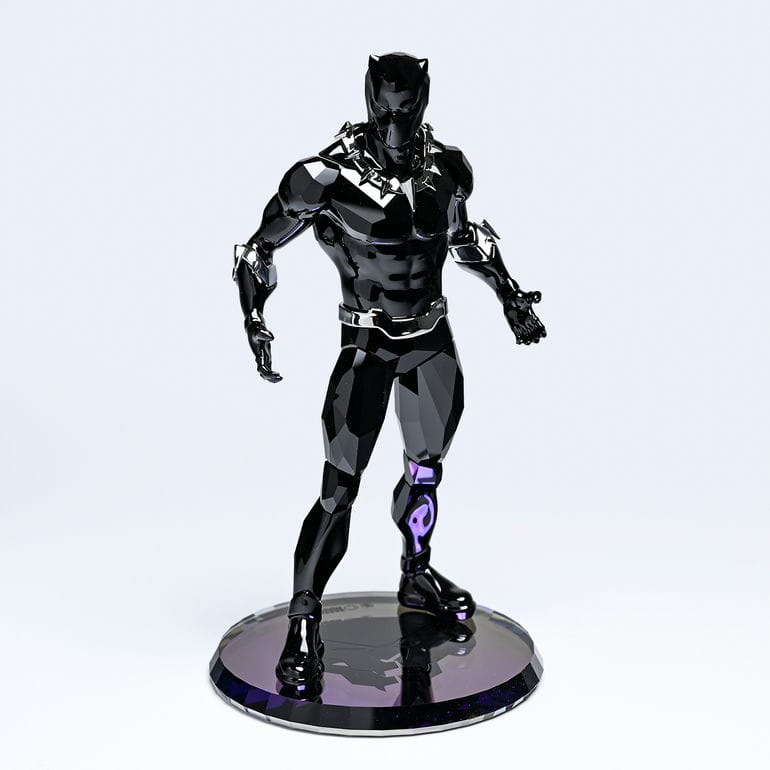 スワロフスキー SWAROVSKI クリスタルフィギュア マーベル Marvel ブラックパンサー Black Panther 5645683 インテリア オブジェ 置物 【スペシャルラッピング大B対応(別売り)】