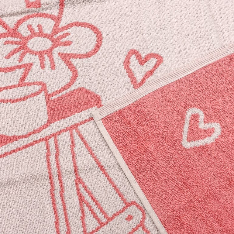 アラビア ARABIA タオル バスタオル 70cm×140cm ムーミン ラブ ピンク 1072617 北欧 雑貨 フィンランド<br>【スペシャルラッピング660円(別売り)】ネコポス限定 送料無料