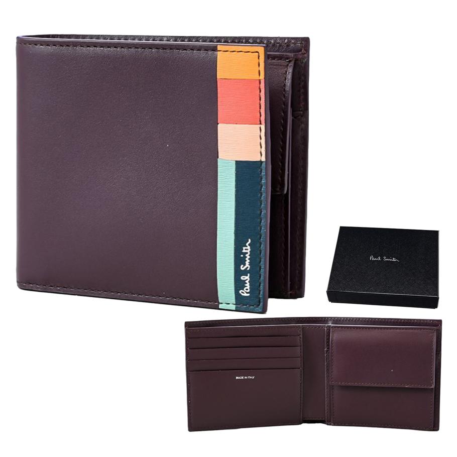 ポールスミス Paul Smith 二つ折り財布 財布 メンズ コントラストエッジ ボルドー 4833/IMARQE 27 Made in ITALY 名入れ可有料 【スペシャルラッピング660円(別売り)】