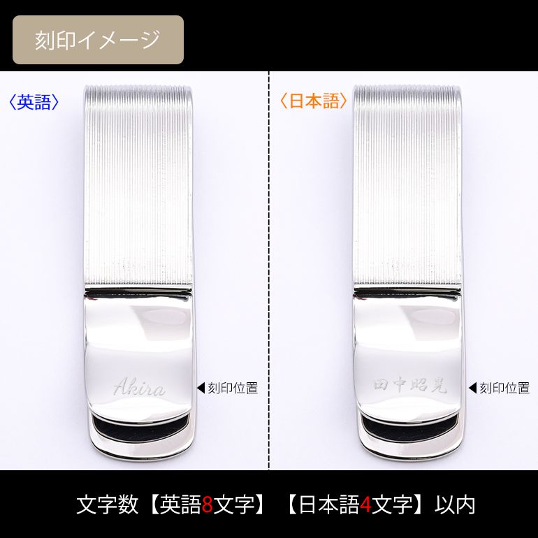 モンアート MONART マネークリップ ピンストライプ シルバー GIOVE MC13 Made in Italy 名入れ可有料 正規代理店