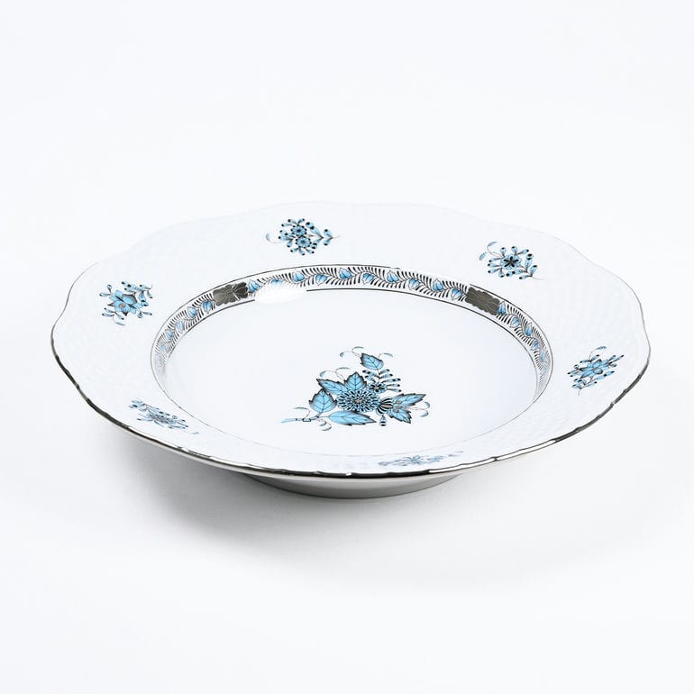 純正ボックス付き ヘレンド HEREND スーププレート 21cm アポニーターコイズ プラチナ スーププレート 505000 ATQ3 PT 【00505000-ATQ3-PT】 手描き 中皿 洋食器 高級【スペシャルラッピング660円(別売り)】