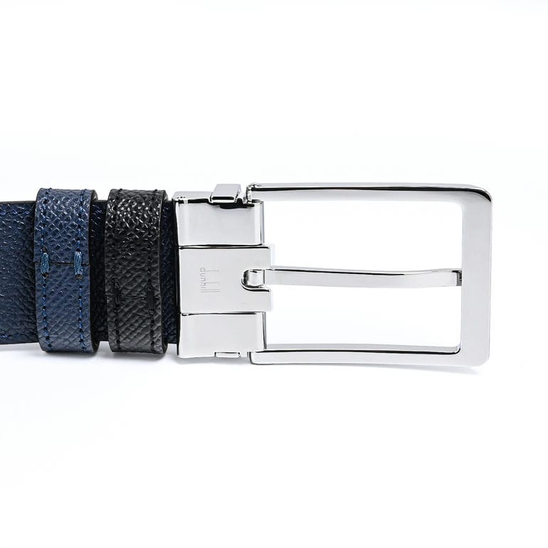 ダンヒル ベルト メンズ dunhill 幅3.5cm カドガン リバーシブル ラウンドファセットバックル ブラック×ネイビー 24R4T19AA001 ネーム入れ 【名入れ可有料】<br>【スペシャルラッピング660円(別売り)】