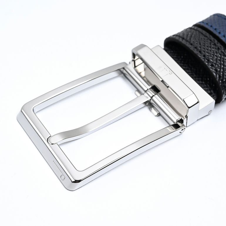 ダンヒル ベルト メンズ dunhill 幅3.5cm カドガン リバーシブル ラウンドファセットバックル ブラック×ネイビー 24R4T19AA001 ネーム入れ 【名入れ可有料】<br>【スペシャルラッピング660円(別売り)】