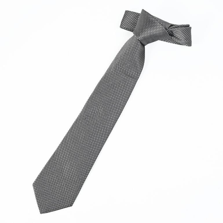 エンポリオ アルマーニ EMPORIO ARMANI ネクタイ メンズ 大剣幅7.5cm シルク100% ジャカードマイクロチェック グレー MADE IN ITALY EM001346 TE13740 F8109【スペシャルラッピング660円(別売り)】
