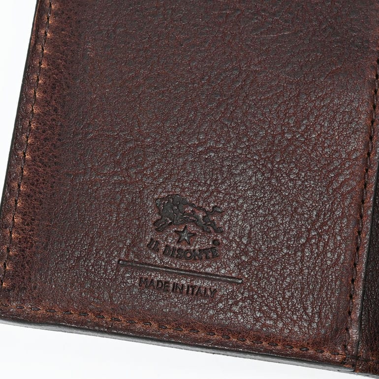 【名入れ可有料】イルビゾンテ IL BISONTE 三つ折り財布 小銭入れ付き メンズ レディース バケッタレザー ダークブラウン SSW022PO0001BW432【スペシャルラッピング660円(別売り)】