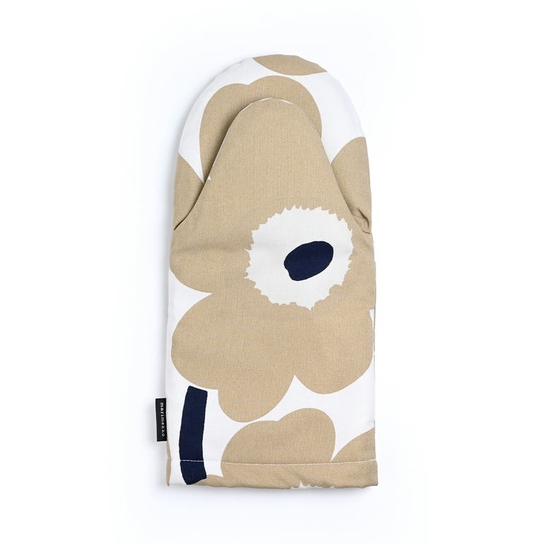 マリメッコ marimekko ミトン 鍋つかみ Pieni Unikko ウニッコ オフホワイト×ベージュ×ダークブルー 069908 185 (72932 185 / 74652 185) 名入れ 刺しゅう可有料 北欧雑貨 北欧デザイン