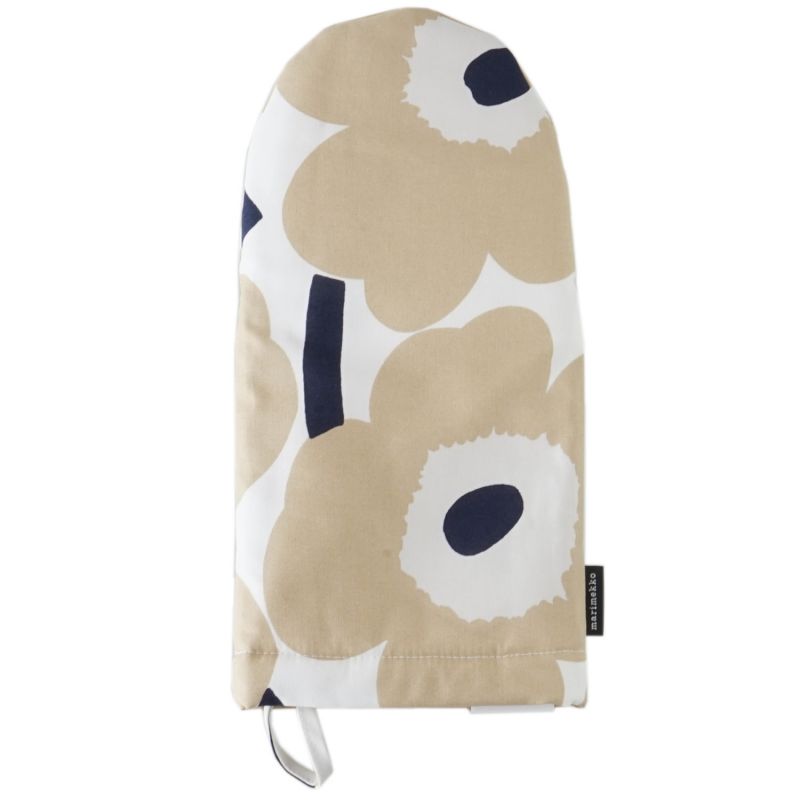 マリメッコ marimekko ミトン 鍋つかみ Pieni Unikko ウニッコ オフホワイト×ベージュ×ダークブルー 069908 185 (72932 185 / 74652 185) 名入れ 刺しゅう可有料 北欧雑貨 北欧デザイン