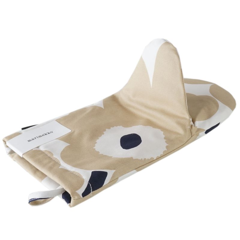 マリメッコ marimekko ミトン 鍋つかみ Pieni Unikko ウニッコ オフホワイト×ベージュ×ダークブルー 069908 185 (72932 185 / 74652 185) 名入れ 刺しゅう可有料 北欧雑貨 北欧デザイン