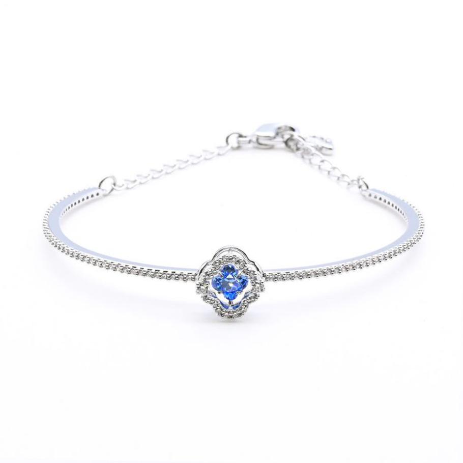 激安　【新品未使用】スワロフスキーバングル ブルークリスタル スワロフスキー SWAROVSKI ブレスレット バングル レディース シルバー