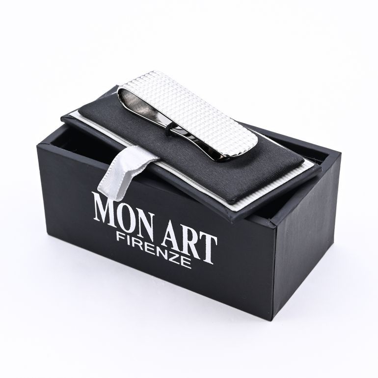 モンアート MONART マネークリップ ピラミッドスタッズ シルバー URANO MC15 Made in Italy 名入れ可有料 正規代理店